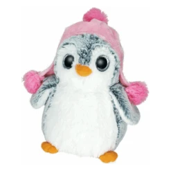Pinguin Kuscheltier Mit Rosa Mütze, Ca. 25 Cm