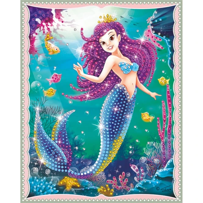 Besttoy - Strasssteinebild Meerjungfrau Lila Haare 3 Besttoy - Strasssteinebild Meerjungfrau Lila Haare