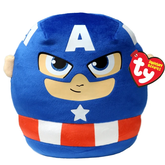 Marvel - Ty Squishy Beanies - Plüsch Kissen Captain America - Ca. 31 Cm 3 Marvel - Ty Squishy Beanies - Plüsch Kissen Captain America - Ca. 31 Cm