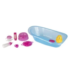 Puppenset - Badewanne Und Zubehör - 43 Cm - 1 Set -Vollständiger Spielwarenladen badeblau